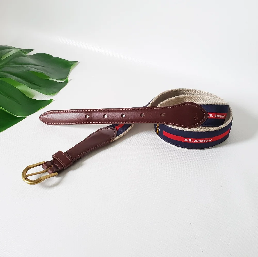 Boys Leather & Canvas webbing like new belt Sz Small